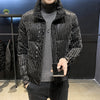 winter men's brand down jacket coat men high quality Sequins striped windproof and warm short black down jacket