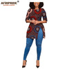 African print women casual shirt AFRIPRIDE tailor made half sleeves side slit long blouse for women 100% cotton A1922005 - Surprise store