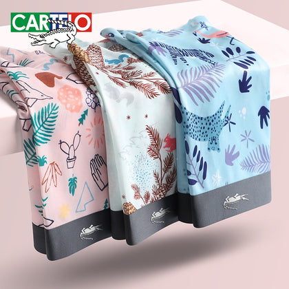 CARTELO New Men's Antibacterial Underwear Men Print Boxers Male Panties Mens Underpants Breathbale Summer Shorts L-3XL 3pcs