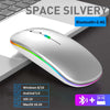 Wireless Mouse RGB Bluetooth Computer Mouse Silent Rechargeable Ergonomic Mause With LED Backlit USB Optical Mice For PC Laptop