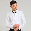 White Men Tuxedo Shirt Regualr Fit Plus Size French Cufflinks Long Sleeve Luxury Wedding Party Male 6xl