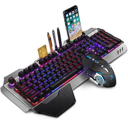 K680 Gaming Wireless Keyboard and Mouse kit Rechargeable Metal Panel RGB Backlit Waterproof Keyboard Mouse Set - Surprise store