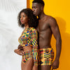 african couples clothes swimwear Sexy african printed women and men Swimsuit Female Sunscreen swimsuit beach sexy swimwear