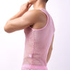 Sexy Fishnet Mens Undershirts Sleepwear Mesh Transparent Tank Tops Camiseta Sleeveless Shirts Fitness Casual Slip Homme Tops Tee