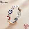bamoer Authentic 925 Sterling Silver Guardian Eye Ring Colors Devil Eyes Finger Rings for Women Statement Fashion Jewelry SCR742