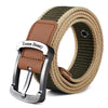 Men & Women Canvas Belt Metal Buckle High Quality Pin Buckle Jeans Belt Tactical Belts for Men Military Strap Army Green Striped
