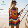 Beachsissi Colorful Knitted Cover Up Bikini Women Swimsuit Lace-up Kimono 2021 Beach Dress Bathing Suit Beachwear Tunic Robe