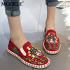 MCCKLE Women Traditional Canvas Loafers Women's Shoes Soft Vintage Woman Casual Slip On Ladies Comfort Shallow Female Plus Size
