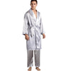 3 PCS Robe Pants Pajama Set 4XL 3XL Men Bathrobe Shorts Suit Silk Sleepwear for Men Kimono Home Soft Cozy Long-sleeved Bath Gown