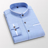 Quality Casual Button Men Shirt Long Sleeve Regular Fit Men Shirt Striped Stand Shirts Men Dress Oxford Camisa Social Shirts