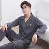 Men's Pajama Sets spring summer Man Pajamas Set Simple Sleepwear long Sleeve Cotton Pajamas For Men Top Pant Leisure Outwear