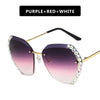 2021Vintage Fashion Oversized Rimless Sunglasses Women Famous Luxury Brand Design Sexy Diamond Square Sun Glasses For Female