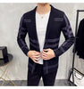 Sweater Jacket Men Fashion High Quality Brand Slim Striped Long Sleeve Suit Collar Cardigan Wool Jacket Coat