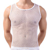 Sexy Fishnet Mens Undershirts Sleepwear Mesh Transparent Tank Tops Camiseta Sleeveless Shirts Fitness Casual Slip Homme Tops Tee