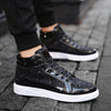 New Fashion Gold Shoes Men Casual Shoes High-top Night Club Sneaker Male Lace-up Sequins Rock Shoes zapatos hombre 2020