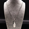 2021 Fashion Feather Stainless Steel Long Necklace for Men Gold Color Necklace Jewelry Gift acero inoxidable N1039S02