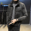 winter men's brand down jacket coat men high quality Sequins striped windproof and warm short black down jacket