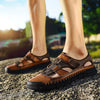 Sandals men's summer 2021 new men's casual hollow shoes non-slip hole shoes soft bottom leather sandals men's