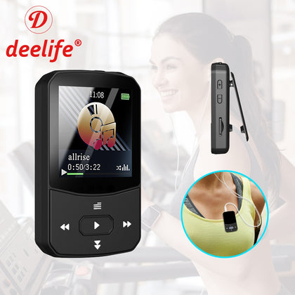 Deelife Sport Bluetooth MP3 Player for Running with Music Play Armband Portable Clip Pedometer FM Radio TF Recording Mini Mp 3