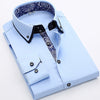 Quality BEST Flower Print Solid New Men Shirt Spring Long Sleeve Social Dress Causal Shirt Men Brand Clothing Camisa