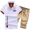 New Summer Fashion Brand Men's Polo Shirt Shirt Shorts RS Breathable Cool Leisure Sports Outdoor Two-Piece Sets