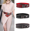 Fashion Wide Waist Belt Metal Round Buckle Punk Belts Stretchy Dress Waistband Pu Leather Cummerbunds European Style Lady Belts