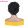 Short Curly Wigs For Black Women Cheap Pixie Cut Short Human Hair Wigs Non Lace Wig Machine Made Black Color Brazilian Hair