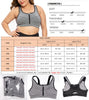 SEXYWG Plus Size Top Women Zipper Sports Bra Underwear Shockproof Push Up Gym Fitness Athletic Running Yoga Bh Sport Bra Top 5XL