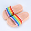 Children's Sandals for Girls Rainbow Straps Baby Slippers Kid's Summer Outdoor LED Flash lighted Slipper Luminous 1pairs/2pcs