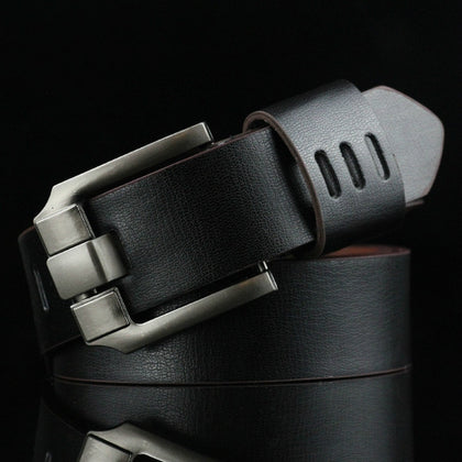 New Men's Belt Male Leather Pin Buckle Belts Men Alloy Buckle Casual Male Vintage Strap Male Leather Luxury Belts 110cm