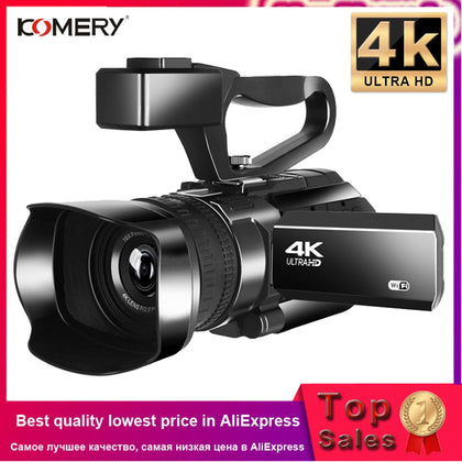 4K Video Camera Camcorder KOMERY Digital Vlogging Camcorder 3.0 Inch Touch Screen Night Vision WiFi Camera with Microphone