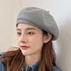 AELNNG Brand Women Autumn Winter Beret Women's Solid Color Knitted Cotton Hats Adjustable Tape Design Berets - Surprise store