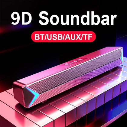 2021 New TV Sound Bar AUX USB Wired and Wireless Bluetooth Home Theater FM Radio Surround Sound Bar PC Speaker Computer Soundbar - Surprise store