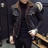 Winter Men's lamb velvet light denim jacket slim jacket Denim Jacket Velvet Jean Coat Mens Casual Denim Outwear