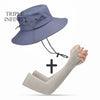 Outdoor Summer Men's Sun Hat Wide Brim Breathable Mountaineering Hiking Bucket Hat Anti-UV Sun Protection Sunshade Fishing Hat