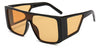 SHAUNA Square Punk Sunglasses Men Double Lens Windproof One Pieces Lens Eyewear Women Flat Top Cool Retro Goggle Sun Glasses Men