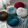 Newest Home Textile Velvet Pleated Round Solid Color Cushion Pouf Throw Home Soft Cushion