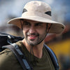 Men's Panama Hat Fisherman Hat Outdoor Breathable Mesh Hiking Hats 9CM Wide Brim Anti-UV Sun Hat Bucket Hat Mountaineering Caps