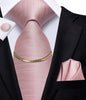 Hi-Tie Business Black Luxury Plaid Mens Tie Silk Nickties Fashion Tie Chain Hanky Cufflinks Set Design Gift For Men Wedding - Surprise store