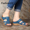 2019 Summer Women Flat Sandals Buckle Strap Ladies Slides Comfortable Home Beach Slip on Wedges Shoes woman Plus Female Slippers