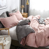 2021 New AB side bedding solid simple bedding set Modern duvet cover set king queen full twin bed linen brief bed flat sheet set
