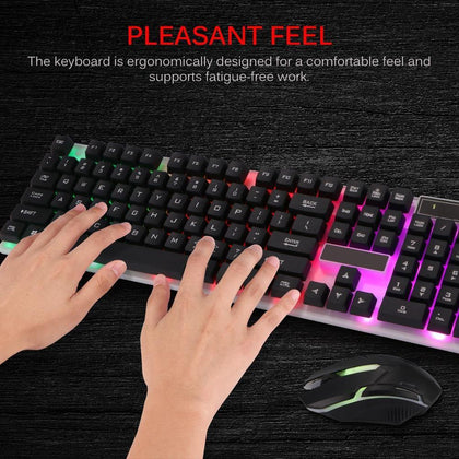 Combo PC Gamer LED Gaming Keyboard And Mouse Set Wired 2.4G Keyboard Gamer Keyboard Illuminated Gaming Keyboard Set For Laptop - Surprise store
