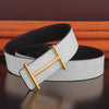 Black H letter Men's Belt 3.8cm Wide And High Quality Designer Casual Leather Fashion Belt Sliding Buckle Leather