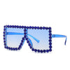 Square Luxury Rhinestone Steampunk Sunglasses Women 2021 Trend Fancy Crystal Oversized Glasses Female Eyewear Shades oculos Del