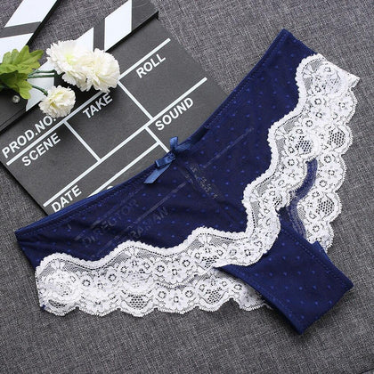 1PC Fashion Sexy Lace Briefs Low-Rise Thongs Hollow Underpants Ultra Thin Knickers Women Hipster Lingerie Lady Underwear - Surprise store