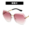 2021Vintage Fashion Oversized Rimless Sunglasses Women Famous Luxury Brand Design Sexy Diamond Square Sun Glasses For Female