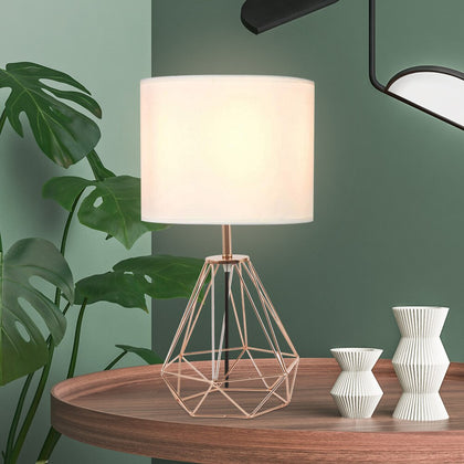 Retro Table Lamp Wrought Iron Simple Diamond Table Lamp Home Decoration Geometric Lighting Bedroom Living Room Lamp Desk Lamp