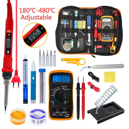 Temperature Electric Soldering Iron Kit 110V 220V 80W Soldering Iron kit With Multimeter Pump Welding Tool Kits