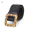 Vintage Bohemian Wide Belt Summer Wooden Buckle Wild Braided Belt Female Leopard Buckle Linen Weave Women Fake Straw Waist Belt