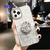 Bling Clear Phone Case For iphone 11 Pro Max X 8 7 6 6S Plus XR XS MAX Thin Slim Transparent Diamond Stand Holder Cases - Surprise store
